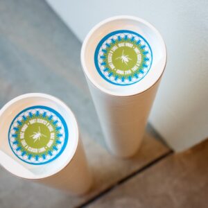 Kraft mailing tubes with printed round end caps