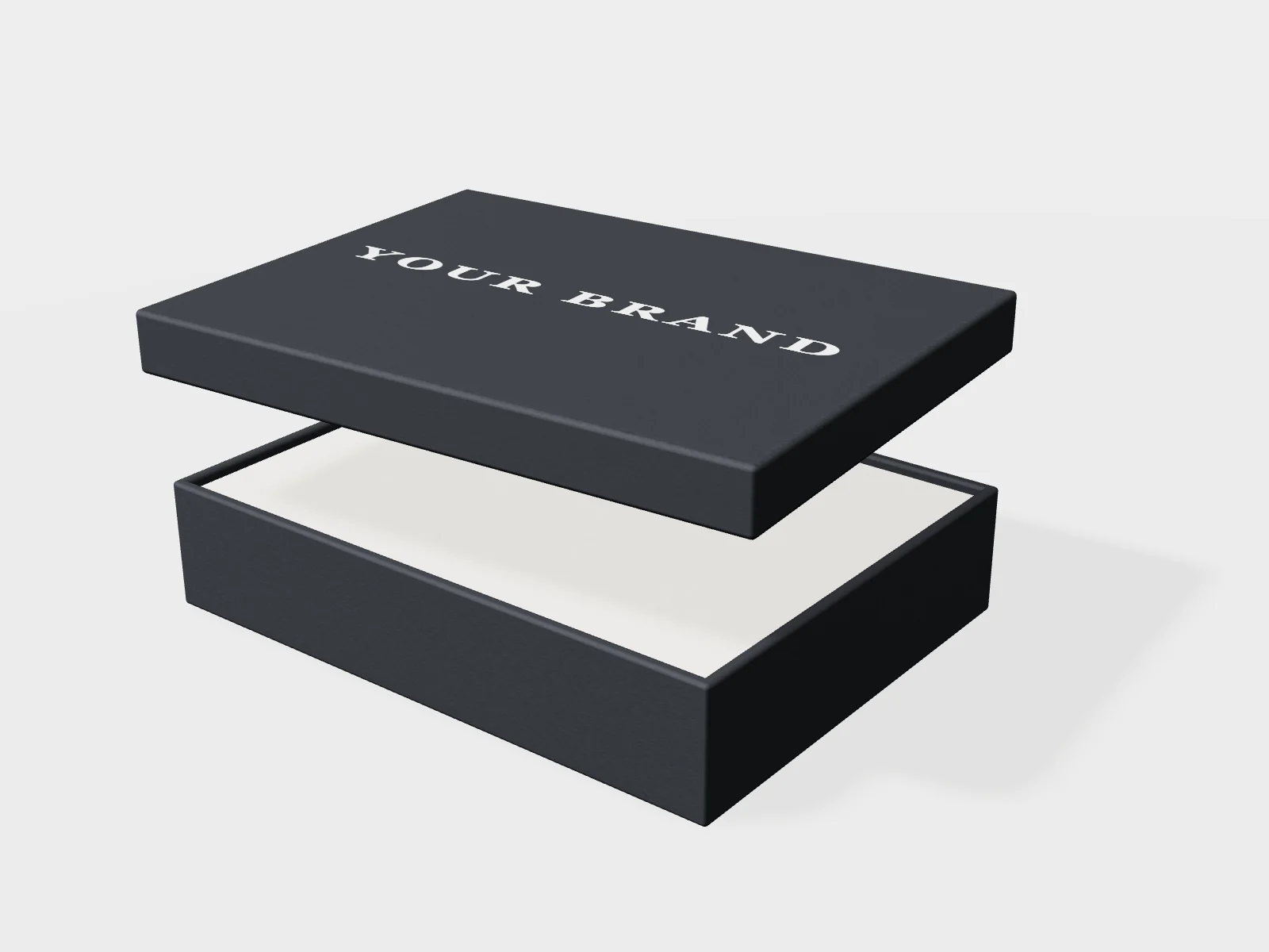 Large charcoal lid and base apparel box
