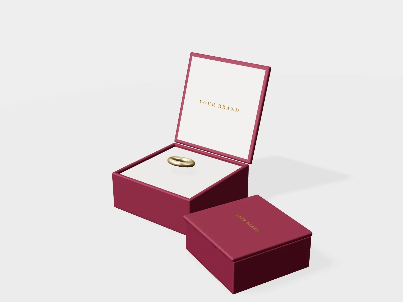 Small burgundy magnetic jewelry box