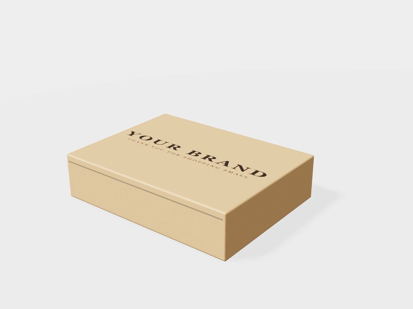 Kraft mailer box printed with a logo